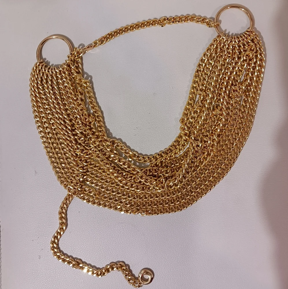 Women Gold Fashion Multi Layered chain Belt - Picture 3 of 3